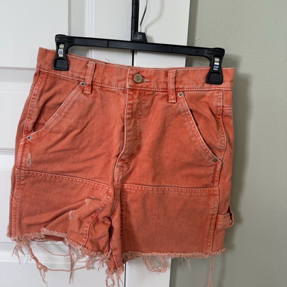 BDG Orange Distressed Denim Jean Shorts